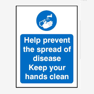 SECO help prevent the spread of disease keep your hands clean self adhesive vinyl , with peel and stick backing 150 x 200