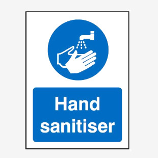 SECO Hand Sanitiser Self Adhesive Vinyl Pictogram Sign with Peel and Stick Backing 150 x 200mm 