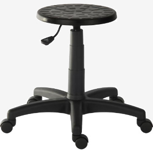 Teknik Office Polly Black Stool With A Height Adjustable Easy Clean Seat and A Durable Nylon Base 1850