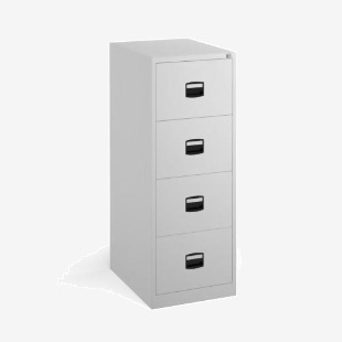 Steel 4 drawer contract filing cabinet 1321mm high - white DCF4WH