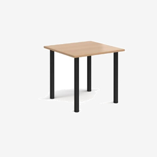 Rectangular black radial leg meeting table 800mm x 800mm - beech DRL800-K-B