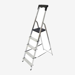 Werner Aluminium Stepladder 5 Tread High Handrail 7410518 ABR60605