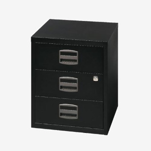 Bisley 3 Drawers Home Filing Cabinet A4 413x400x525mm Black BY33938 BY33938