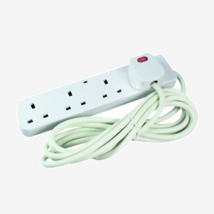 CED 4-Way 13 Amp 2m Extension Lead White with Neon Light CEDTS4213M HID43032