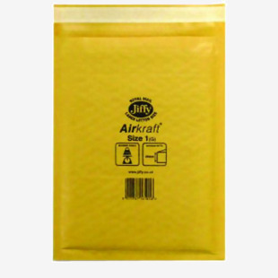 Jiffy AirKraft Bag Size 1 170x245mm Gold GO-1 (Pack of 10) MMUL04603 JF79532