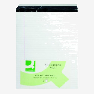 Q-Connect Ruled Stitch Bound Executive Pad 52 Leaves 104 Pages A4 White (Pack of 10) KF01386 KF01386