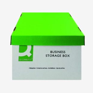 Q-Connect Business Storage Box 335x400x250mm Green and White (10 Pack) KF21660 KF21660