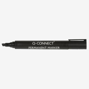 Q-Connect Permanent Marker Pen Chisel Tip Black (Pack of 10) KF26042 KF26042