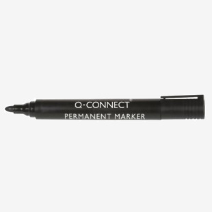 Q-Connect Permanent Marker Pen Bullet Tip Black (Pack of 10) KF26045 KF26045