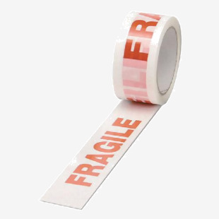 Polypropylene Tape Printed Fragile 50mmx66m White Red (Pack of 6) PPP-C MA19364