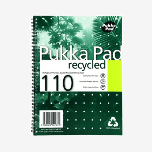 Pukka Pad Recycled Ruled Wirebound Notebook 110 Pages A4 (3 Pack) RCA4100 PP00127