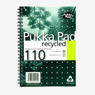 Pukka Pad Recycled Ruled Wirebound Notebook 110 Pages A5 (3 Pack) RCA5110 PP00128