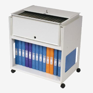 Rotadex Standard Universal Filing Trolley with Locking Lid Grey RT501S RT04025