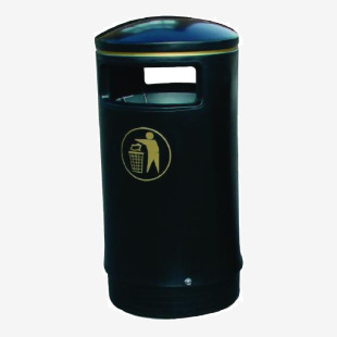 Outdoor Hooded Top Bin 75 Litre Victorian Black 321770 SBY10579