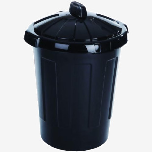 Plastic Dustbin 80 Litre Black 379770 SBY11082