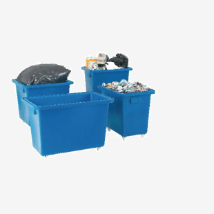 Bottle Skip 790x470x550mm 4X51mm Swivel Blue 328225 SBY12935