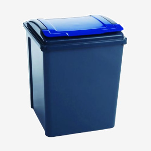 VFM Recycling Bin with Lid 50 Litre Blue 384290 SBY28525