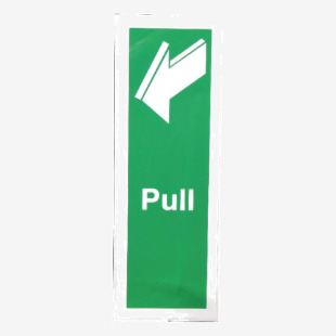 Safety Sign Pull 150x50mm Self-Adhesive (Universal symbol and colour scheme) FX05312S SR11144