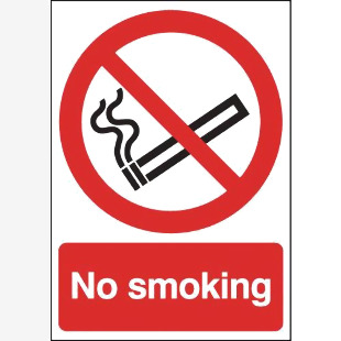 Safety Sign No Smoking A5 Self-Adhesive (Confirms to BS EN ISO 7010) ML02051S SR11182