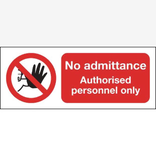 Safety Sign No Admittance Authorised Personnel Only Self-Adhesive A5 ML01551S SR11188