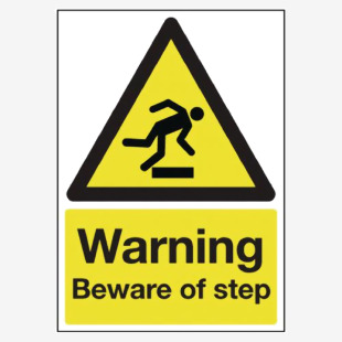 Safety Sign Warning Beware of Step A5 PVC HA21451R SR11198