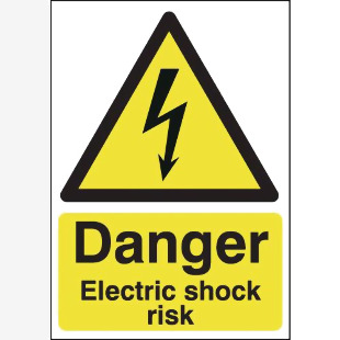 Safety Sign Danger Electric Shock Risk PVC A5 HA10751R SR11210