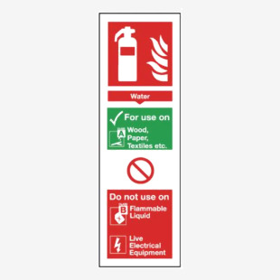 Safety Sign Fire Extinguisher Water 300x100mm Self-Adhesive F200S SR71132