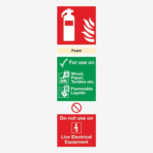 Safety Sign Fire Extinguisher Foam For Use On Rigid PVC 300x100mm F102R SR71137