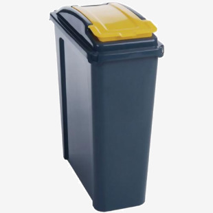 VFM Recycling Bin With Lid 25 Litre Yellow 384283 SBY28518