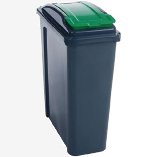 VFM Recycling Bin With Lid 25 Litre Green 384284 SBY28519