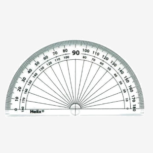 Helix 10cm 180 Degree Protractor Clear (Pack of 50) H02040 HX54499