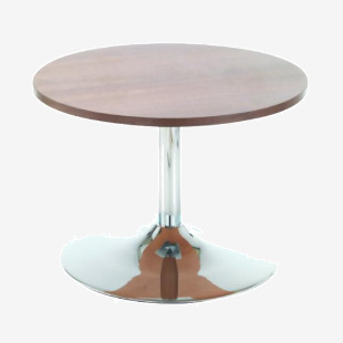 Jemini Bistro Table with Trumpet Base Low600x600x420mm Walnut KF838814 KF838814