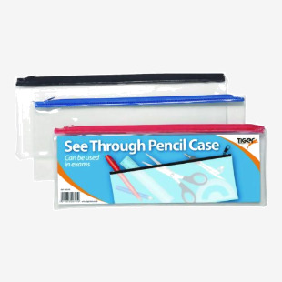 See Through Pencil Case 330 x 125mm (12 Pack) 300795 TGR00795