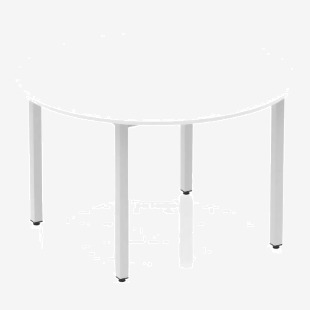 Impulse 1200mm Round Table White Top Silver Box Frame Leg BF00197