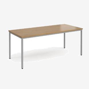 Flexi 25 rectangular table with silver frame 1800mm x 800mm - oak FLT1800-S-O