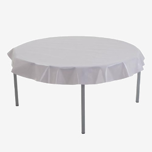 Silver Pvc Tbl Circular Table Cover 1.3m