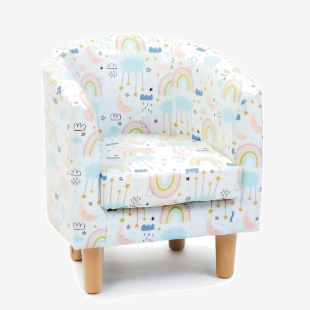 Tub Pastel Chair In Rainbow Print