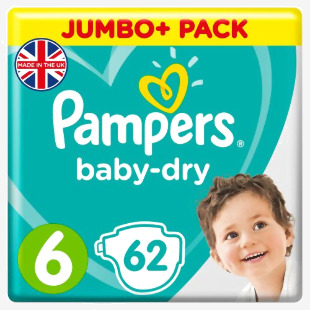 Pampers Baby Dry Sz 6 Jumbo Plus Box 62