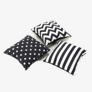 Black and White Cushions - Pack of 3