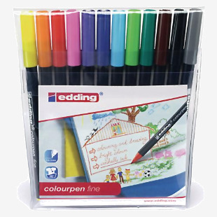 Edding Colour Pen Fine Ass Pk12