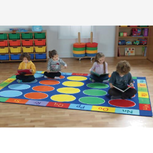 Rainbow Abc Dot Rectangle Mat