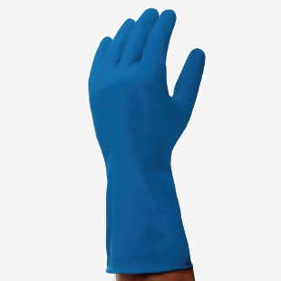 H-hold Rubber Gloves Blu Large