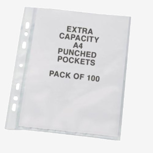 A4 ExWide Punched Pockets P100