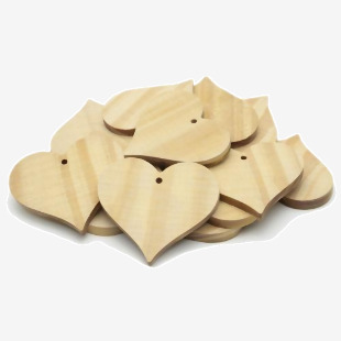 Wooden Heart Ornaments - Pack 20