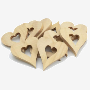 Wooden Heart Embellishments