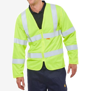 Beeswift Fire Retardant Hi-Vis Jerkin Saturn Yellow 2XL CFRPKJSYXXL