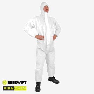 Beeswift Cn4013E Disposable Coverall Type 5 / 6 White Large COCN4013EWL