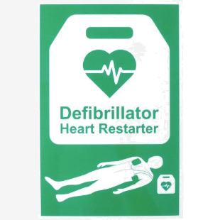 Click Medical Aed Automated External Defibrillator Sign Green 20X30cm CM1328