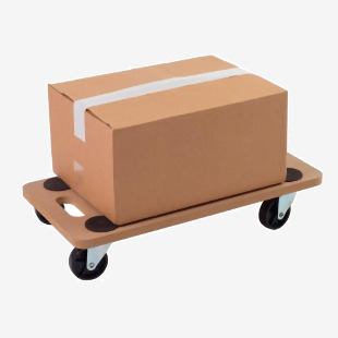 Wooden Dolly 580 x 290 x 110 Swivel Castors MDF 150kg Wood PD663Y