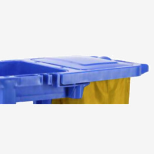 Janitorial Cleaning Trolley with Bag Lid Fixed/Swivel Wheel/Castors Plastic/PVC 100kg Blue/Yellow HI328Y